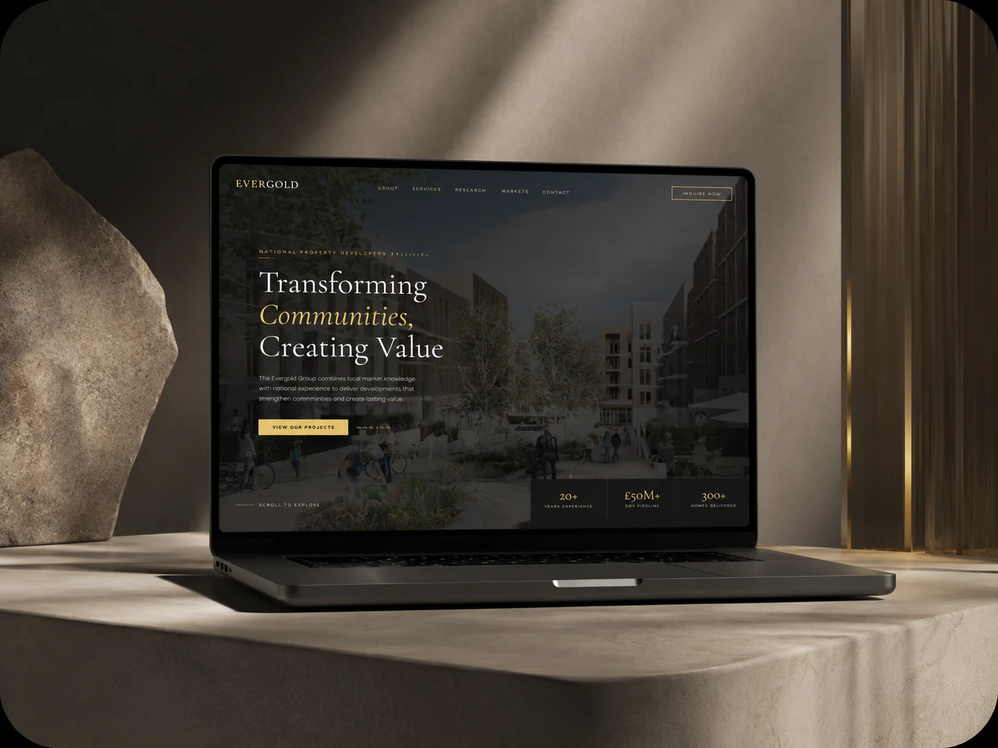 The Evergold property group website designed and built by Solis Digital
